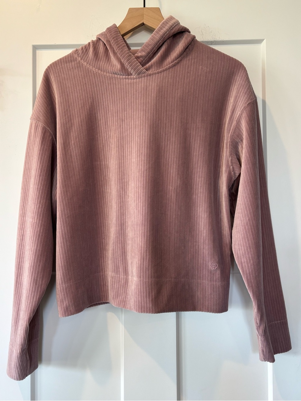 Tavi Brushed Rib Pullover Hoodie Primrose Pink Size S